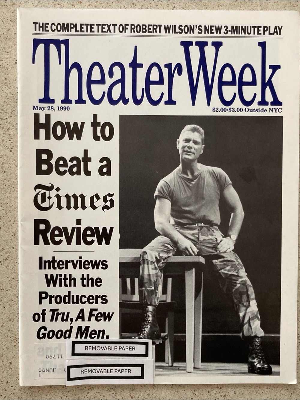 Stephen Lang In A Few Good Men, Theater Week Magazine May 28 1990 Address Label